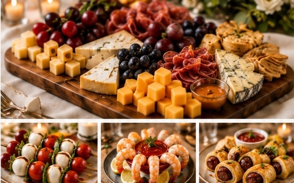 Fruit, cheese, charcuterie, and cocktail bites